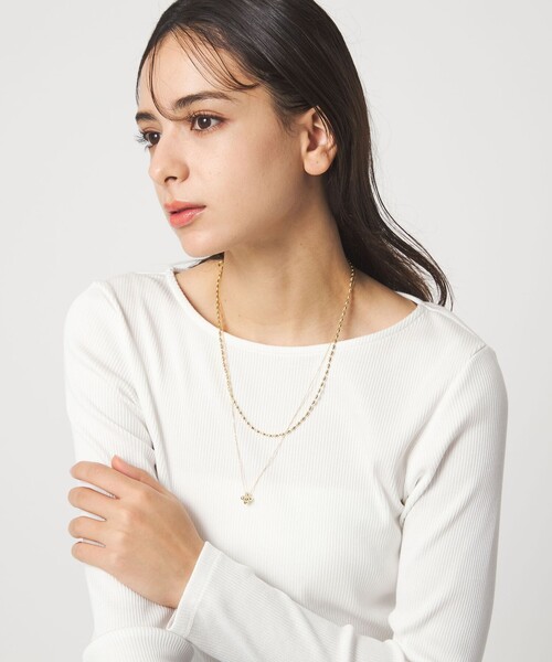 green label relaxing（グリーンレーベルリラクシング）の「2連チェーン ポコポコチャーム ネックレス（ネックレス・レディース・シルバー/ゴールド・FREE）」の3枚目の写真