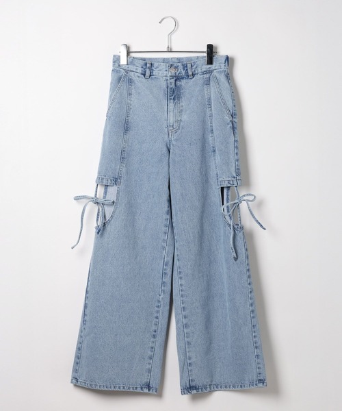 Heather(ヘザー)の「【ウエストサイドボタンで自由にフィット】2WAYスリットデニムパンツ 654131(デニムパンツ・レディース・ブルー/ブルー系その他/グレー・M/S)」の4枚目の写真