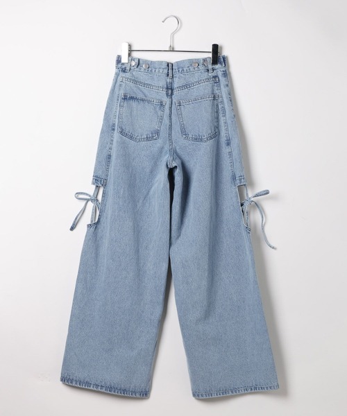Heather(ヘザー)の「【ウエストサイドボタンで自由にフィット】2WAYスリットデニムパンツ 654131(デニムパンツ・レディース・ブルー/ブルー系その他/グレー・M/S)」の5枚目の写真