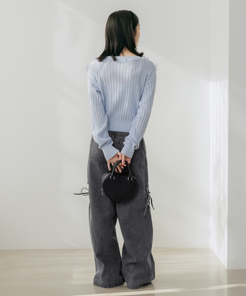 Heather(ヘザー)の「【ウエストサイドボタンで自由にフィット】2WAYスリットデニムパンツ 654131(デニムパンツ・レディース・ブルー/ブルー系その他/グレー・M/S)」の18枚目の写真