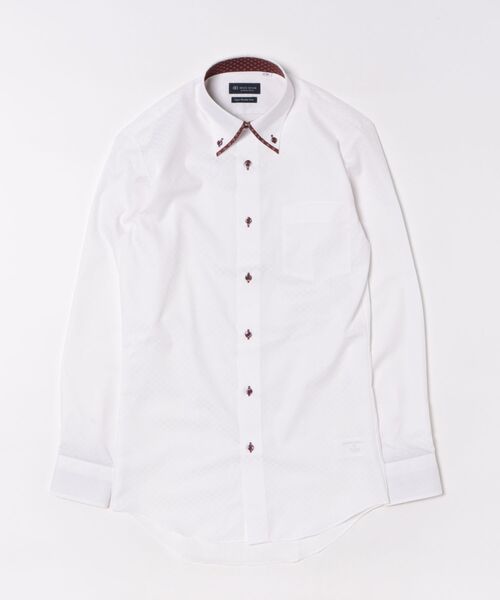 TOKYO SHIRTS（トウキョウシャツ）の「形態安定ノンアイロン ボタンダウン 長袖ビジネスワイシャツ（ビジネスシャツ・メンズ・ピンク・首回り37cm-裄丈80cm/首回り39cm-裄丈80cm/首回り39cm-裄丈84cm/首回り41cm-裄丈82cm/首回り41cm-裄丈86cm/首回り42cm-裄丈82cm/首回り42cm-裄丈86cm/首回り43cm-裄丈82cm/首回り43cm-裄丈86cm）」の3枚目の写真