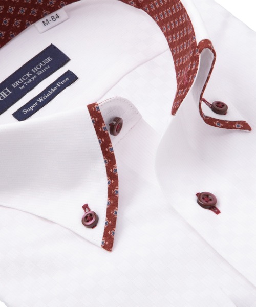 TOKYO SHIRTS（トウキョウシャツ）の「形態安定ノンアイロン ボタンダウン 長袖ビジネスワイシャツ（ビジネスシャツ・メンズ・ピンク・首回り37cm-裄丈80cm/首回り39cm-裄丈80cm/首回り39cm-裄丈84cm/首回り41cm-裄丈82cm/首回り41cm-裄丈86cm/首回り42cm-裄丈82cm/首回り42cm-裄丈86cm/首回り43cm-裄丈82cm/首回り43cm-裄丈86cm）」の7枚目の写真
