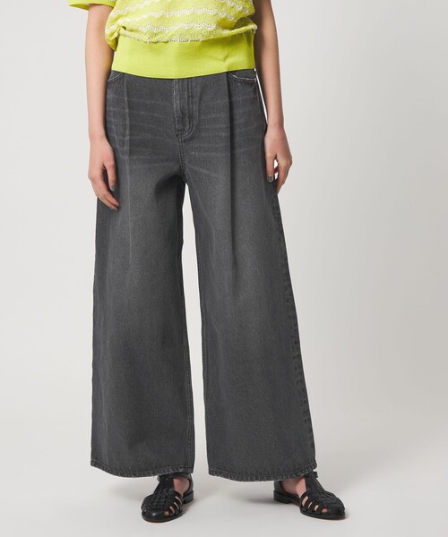 CITEN(シテン)の「<CITEN>タックデニムワイドパンツ(デニムパンツ・レディース・ブラック/ライトブルー・M/S)」の5枚目の写真