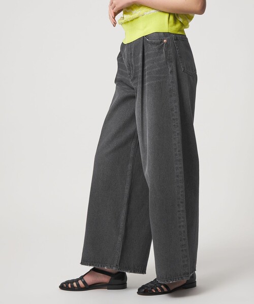 CITEN(シテン)の「<CITEN>タックデニムワイドパンツ(デニムパンツ・レディース・ブラック/ライトブルー・M/S)」の6枚目の写真
