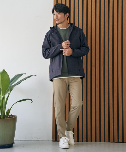 ikka（イッカ）の「【雑誌MonoMax4月号掲載】撥水メランジ ジップマウンテンパーカー「小泉孝太郎さん着用モデル」（マウンテンパーカー・メンズ・グレイッシュベージュ/ブラック/ネイビー・M/XL/L/S）」の9枚目の写真