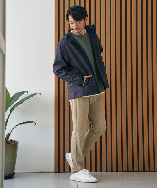 ikka（イッカ）の「【雑誌MonoMax4月号掲載】撥水メランジ ジップマウンテンパーカー「小泉孝太郎さん着用モデル」（マウンテンパーカー・メンズ・グレイッシュベージュ/ブラック/ネイビー・M/XL/L/S）」の11枚目の写真