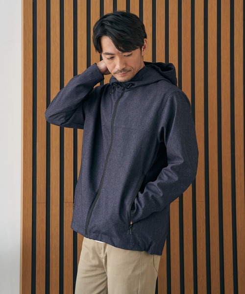 ikka（イッカ）の「【雑誌MonoMax4月号掲載】撥水メランジ ジップマウンテンパーカー「小泉孝太郎さん着用モデル」（マウンテンパーカー・メンズ・グレイッシュベージュ/ブラック/ネイビー・M/XL/L/S）」の7枚目の写真