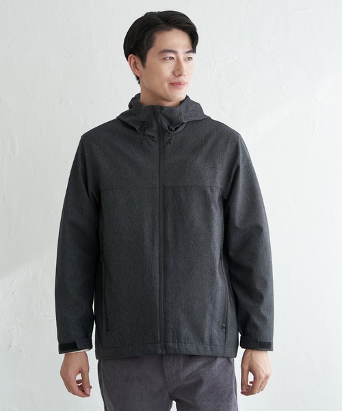 ikka（イッカ）の「【雑誌MonoMax4月号掲載】撥水メランジ ジップマウンテンパーカー「小泉孝太郎さん着用モデル」（マウンテンパーカー・メンズ・グレイッシュベージュ/ブラック/ネイビー・M/XL/L/S）」の14枚目の写真