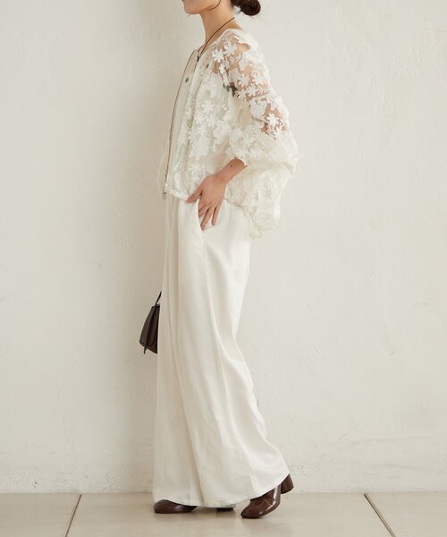 Omekashi（オメカシ）の「レースフーディ（ブルゾン・レディース・オフホワイト/ブラック・FREE）」の14枚目の写真