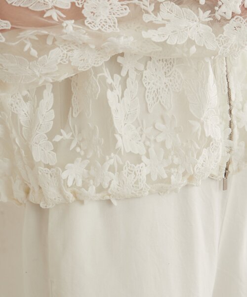 Omekashi（オメカシ）の「レースフーディ（ブルゾン・レディース・オフホワイト/ブラック・FREE）」の3枚目の写真