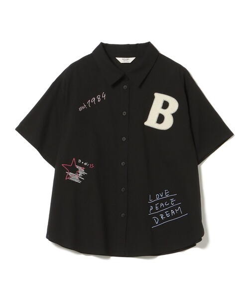 BEAMS HEART(ビームスハート)の「ロゴ 刺繍 シャツ(シャツ/ブラウス・レディース・オフホワイト/オリーブ/ブラック・FREE)」の2枚目の写真