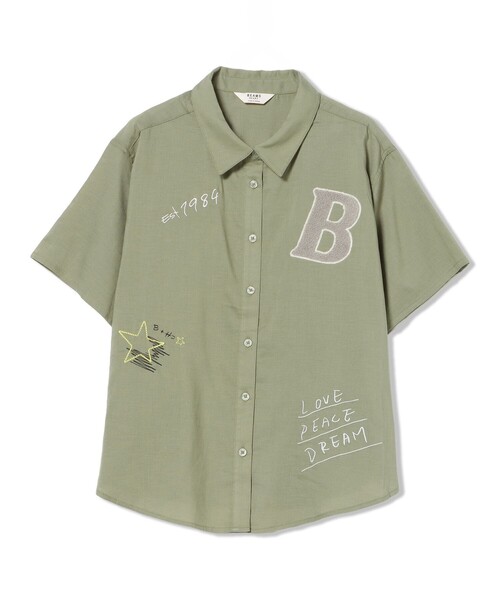 BEAMS HEART(ビームスハート)の「ロゴ 刺繍 シャツ(シャツ/ブラウス・レディース・オフホワイト/オリーブ/ブラック・FREE)」の19枚目の写真