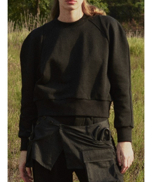 ELCHELE(エルチェレ)の「FRENCH TERRY COMPACT TOP(Tシャツ/カットソー・レディース・オートミール/ブラック・FREE)」の1枚目の写真