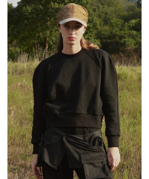 ELCHELE(エルチェレ)の「FRENCH TERRY COMPACT TOP(Tシャツ/カットソー・レディース・オートミール/ブラック・FREE)」の7枚目の写真