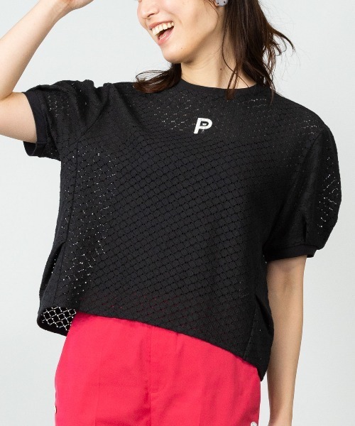STUDIO PICONE(スタジオピッコーネ)の「クロシェレースプルオーバー(Tシャツ/カットソー・レディース・ホワイト/ブラック・LL/L/M)」の1枚目の写真