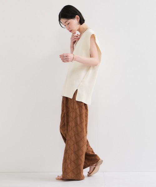 le cercle ADAM ET ROPE'(ルセルクルアダムエロペ)の「スクエアレースイージーパンツ/セットアップ対応(その他パンツ・レディース・ブラック/ブラウン/ホワイト・FREE)」の11枚目の写真