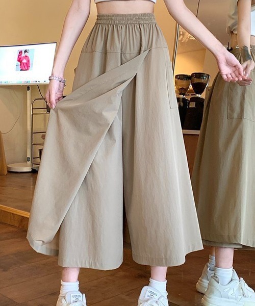 Flugge(フラッジー)の「ラップスカート風ワイドパンツ(その他パンツ・レディース・ブラック/ベージュ・LARGE/MEDIUM)」の6枚目の写真