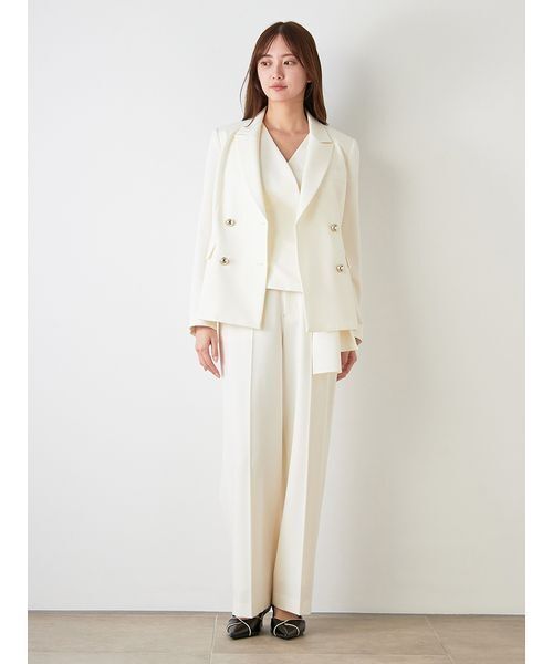 SNIDEL(スナイデル)の「Sustainableペプラムベストトップス(シャツ/ブラウス・レディース・ネイビー/アイボリー/グレー・F)」の14枚目の写真