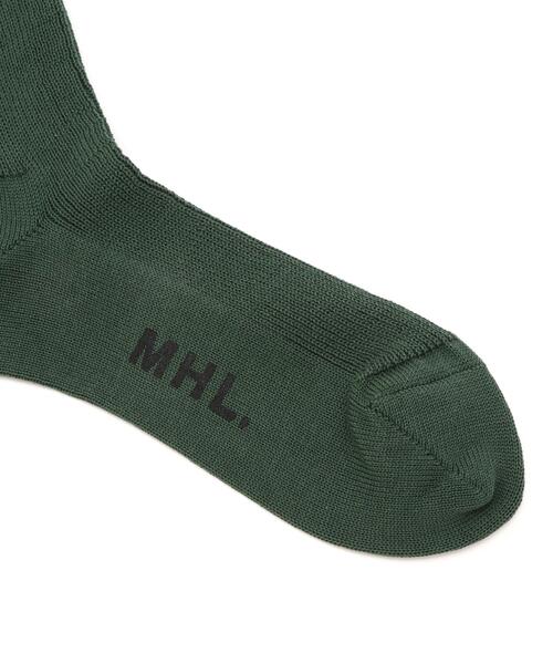 MHL.（エムエイチエル）の「FINE COTTON RIB SOCKS（ソックス/靴下・レディース・ベージュ系その他3/グレー系その他2/グリーン・FREE）」の4枚目の写真