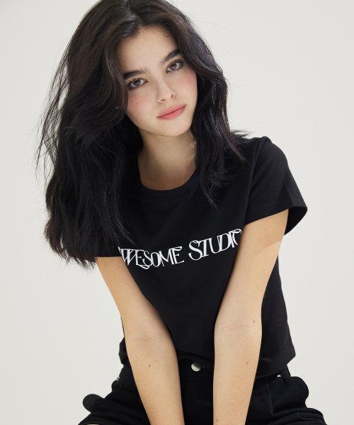 AWESOME STUDIO(オーサムスタジオ)の「アサムロゴクロップスリムフィット半袖Tシャツブラック(Tシャツ/カットソー・レディース・その他・FREE)」の5枚目の写真