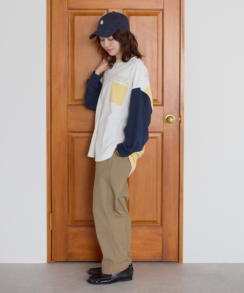 HEART MARKET(ハートマーケット)の「アシメバックロゴ配色BigT(Tシャツ/カットソー・レディース・グリーン/ピンク/ネイビー/イエロー/ナチュラル・FREE)」の20枚目の写真