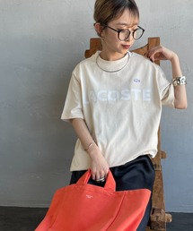 LACOSTE(���R�X�e)��[LACOSTE/���R�X�e] �w�r�[�E�F�C�g ���S�v�����gT�V���c�y�ǉ��z(T�V���c/�J�b�g�\�[)