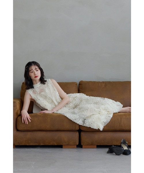 niana(ニアナ)の「デイジーフラワードットドレス Aライン マタニティ パーティードレス オケージョンドレス 結婚式 二次会 同窓会 お呼ばれワンピース(ドレス・レディース・ブラック/アイボリー・M/M-Short)」の9枚目の写真