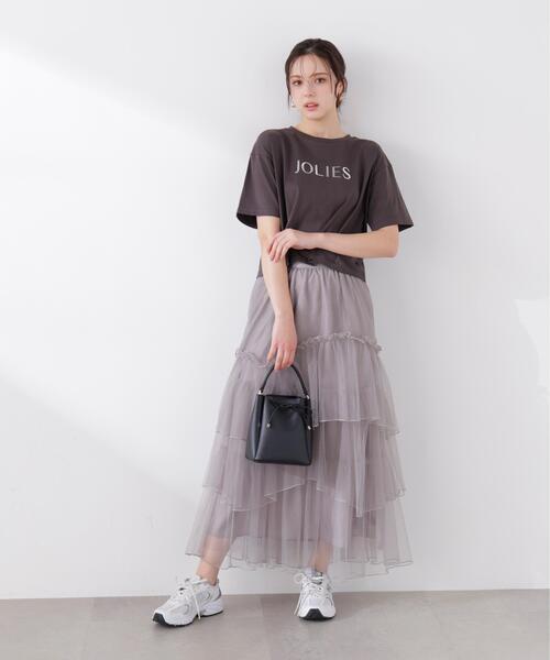 PROPORTION BODY DRESSING（プロポーションボディドレッシング）の「キラプリントＴ / 1216160300（Tシャツ/カットソー・レディース・ダークグレー/ホワイト・FREE）」の4枚目の写真