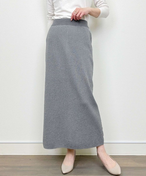 PICCIN(ピッチン)の「ニットスカート(スカート・レディース・チャコールグレー/ライトグレー・M)」の1枚目の写真