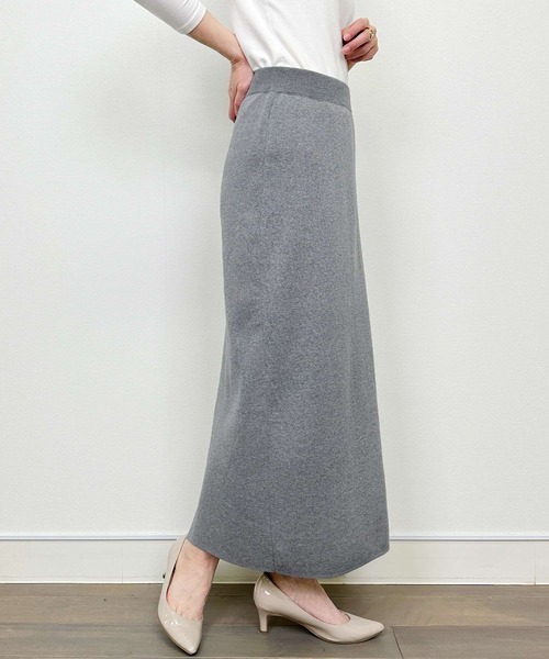 PICCIN(ピッチン)の「ニットスカート(スカート・レディース・チャコールグレー/ライトグレー・M)」の4枚目の写真