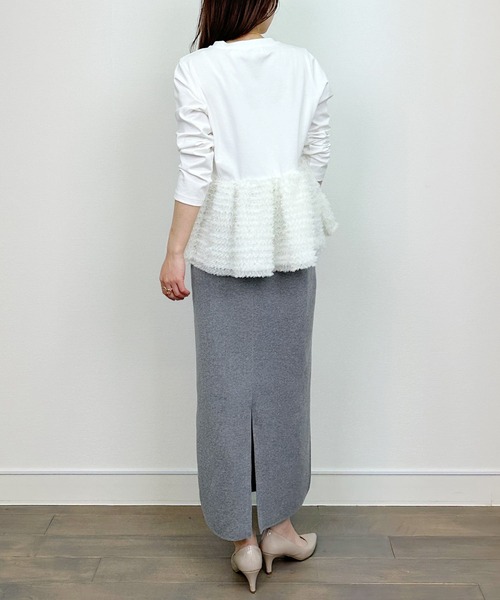 PICCIN(ピッチン)の「ニットスカート(スカート・レディース・チャコールグレー/ライトグレー・M)」の9枚目の写真