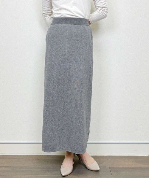 PICCIN(ピッチン)の「ニットスカート(スカート・レディース・チャコールグレー/ライトグレー・M)」の3枚目の写真