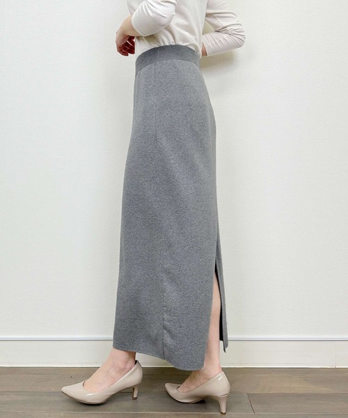PICCIN(ピッチン)の「ニットスカート(スカート・レディース・チャコールグレー/ライトグレー・M)」の6枚目の写真