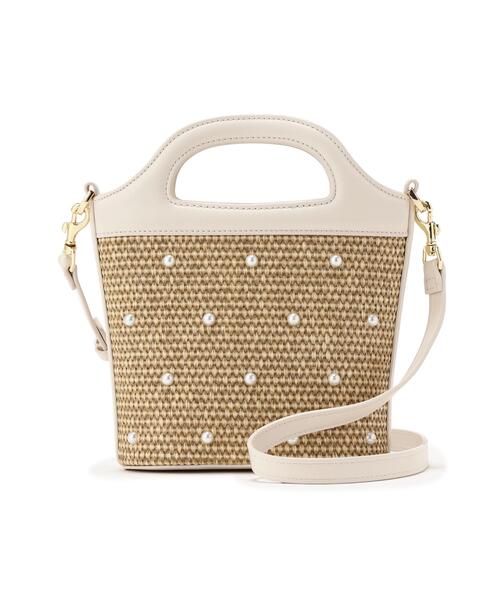 NATURAL BEAUTY BASIC（ナチュラルビューティーベーシック）の「◇サークルグリップスタッズショルダー（ショルダーバッグ・レディース・オフホワイト/ダークブラウン・ﾌﾘ-）」の4枚目の写真