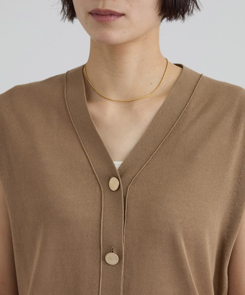 SALON adam et rope'（サロン アダム エ ロペ）の「【WEB限定】ドライタッチメタルボタンニットジレ / ベスト［洗える］（ベスト・レディース・ネイビー/グレー系その他/ブラウン・FREE）」の20枚目の写真