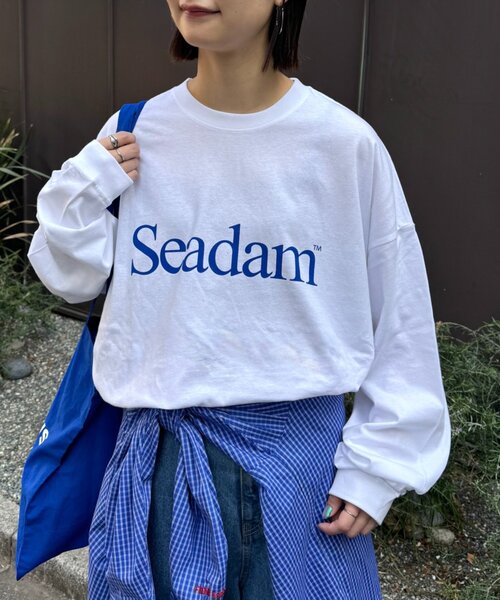 SEADAM（シーダム）の「【WEB限定】SEADAMビッグシルエットロゴロンTEE（Tシャツ/カットソー・レディース・チャコールグレー/ブラック/グレー/ホワイト/ブルー・SMALL/X-LARGE/LARGE/MEDIUM）」の2枚目の写真