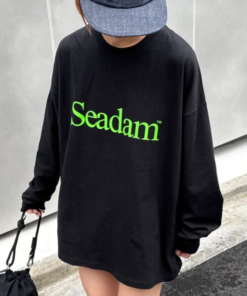 SEADAM（シーダム）の「【WEB限定】SEADAMビッグシルエットロゴロンTEE（Tシャツ/カットソー・レディース・チャコールグレー/ブラック/グレー/ホワイト/ブルー・SMALL/X-LARGE/LARGE/MEDIUM）」の3枚目の写真