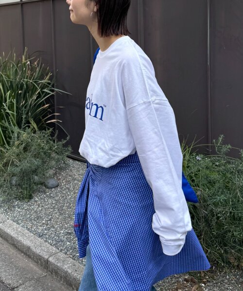 SEADAM（シーダム）の「【WEB限定】SEADAMビッグシルエットロゴロンTEE（Tシャツ/カットソー・レディース・チャコールグレー/ブラック/グレー/ホワイト/ブルー・SMALL/X-LARGE/LARGE/MEDIUM）」の10枚目の写真