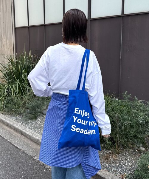 SEADAM（シーダム）の「【WEB限定】SEADAMビッグシルエットロゴロンTEE（Tシャツ/カットソー・レディース・チャコールグレー/ブラック/グレー/ホワイト/ブルー・SMALL/X-LARGE/LARGE/MEDIUM）」の11枚目の写真