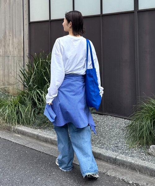 SEADAM（シーダム）の「【WEB限定】SEADAMビッグシルエットロゴロンTEE（Tシャツ/カットソー・レディース・チャコールグレー/ブラック/グレー/ホワイト/ブルー・SMALL/X-LARGE/LARGE/MEDIUM）」の13枚目の写真