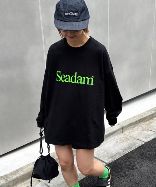 SEADAM（シーダム）の「【WEB限定】SEADAMビッグシルエットロゴロンTEE（Tシャツ/カットソー・レディース・チャコールグレー/ブラック/グレー/ホワイト/ブルー・SMALL/X-LARGE/LARGE/MEDIUM）」の16枚目の写真