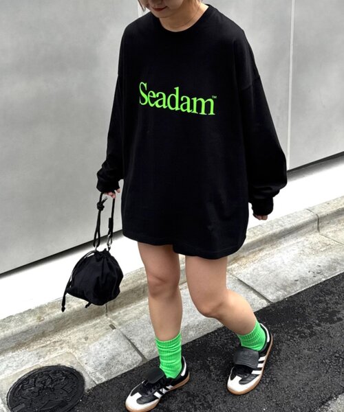 SEADAM（シーダム）の「【WEB限定】SEADAMビッグシルエットロゴロンTEE（Tシャツ/カットソー・レディース・チャコールグレー/ブラック/グレー/ホワイト/ブルー・SMALL/X-LARGE/LARGE/MEDIUM）」の17枚目の写真
