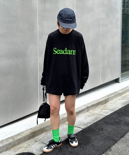 SEADAM（シーダム）の「【WEB限定】SEADAMビッグシルエットロゴロンTEE（Tシャツ/カットソー・レディース・チャコールグレー/ブラック/グレー/ホワイト/ブルー・SMALL/X-LARGE/LARGE/MEDIUM）」の18枚目の写真