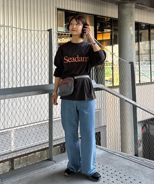 SEADAM(シーダム)の「【WEB限定】SEADAMビッグシルエットロゴロンTEE(Tシャツ/カットソー・レディース・チャコールグレー/ブラック/グレー/ホワイト/ブルー・SMALL/X-LARGE/LARGE/MEDIUM)」の21枚目の写真