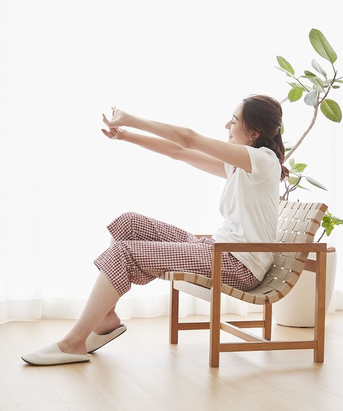 BACKYARD FAMILY（バックヤードファミリー）の「爽快肌さらリラックスパンツ（その他ルームウェア・レディース・ネイビー/グレー/ワイン・LL/M）」の4枚目の写真