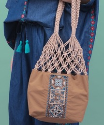 チチカカ | Rico メキシコタイル刺繍マクラメバッグ(トートバッグ)