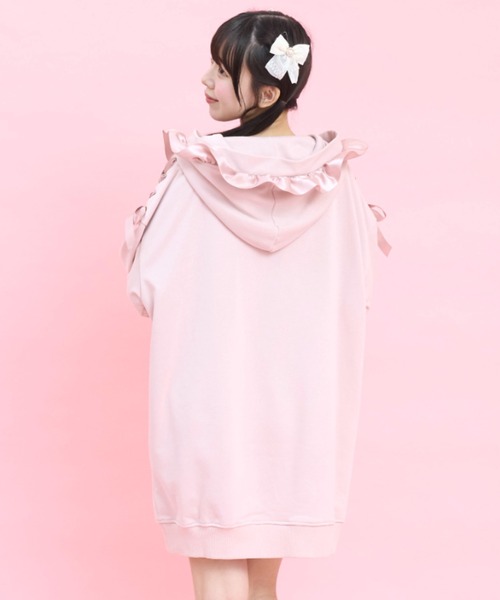 Secret Honey（シークレットハニー）の「プリントパーカーワンピース（Tシャツ/カットソー・レディース・ブラック/ピンク・FREE）」の7枚目の写真