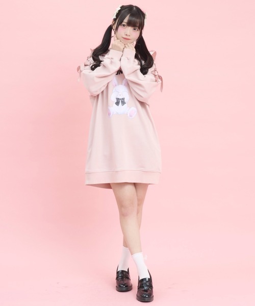 Secret Honey（シークレットハニー）の「プリントパーカーワンピース（Tシャツ/カットソー・レディース・ブラック/ピンク・FREE）」の8枚目の写真