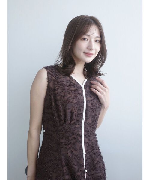 LAGUNAMOON（ラグナムーン）の「カットジャガードパイピングワンピース（ワンピース・レディース・ネイビー/ブラウン/アイボリー・SMALL/MEDIUM）」の13枚目の写真