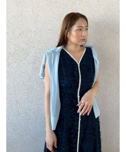 LAGUNAMOON（ラグナムーン）の「カットジャガードパイピングワンピース（ワンピース・レディース・ネイビー/ブラウン/アイボリー・SMALL/MEDIUM）」の20枚目の写真